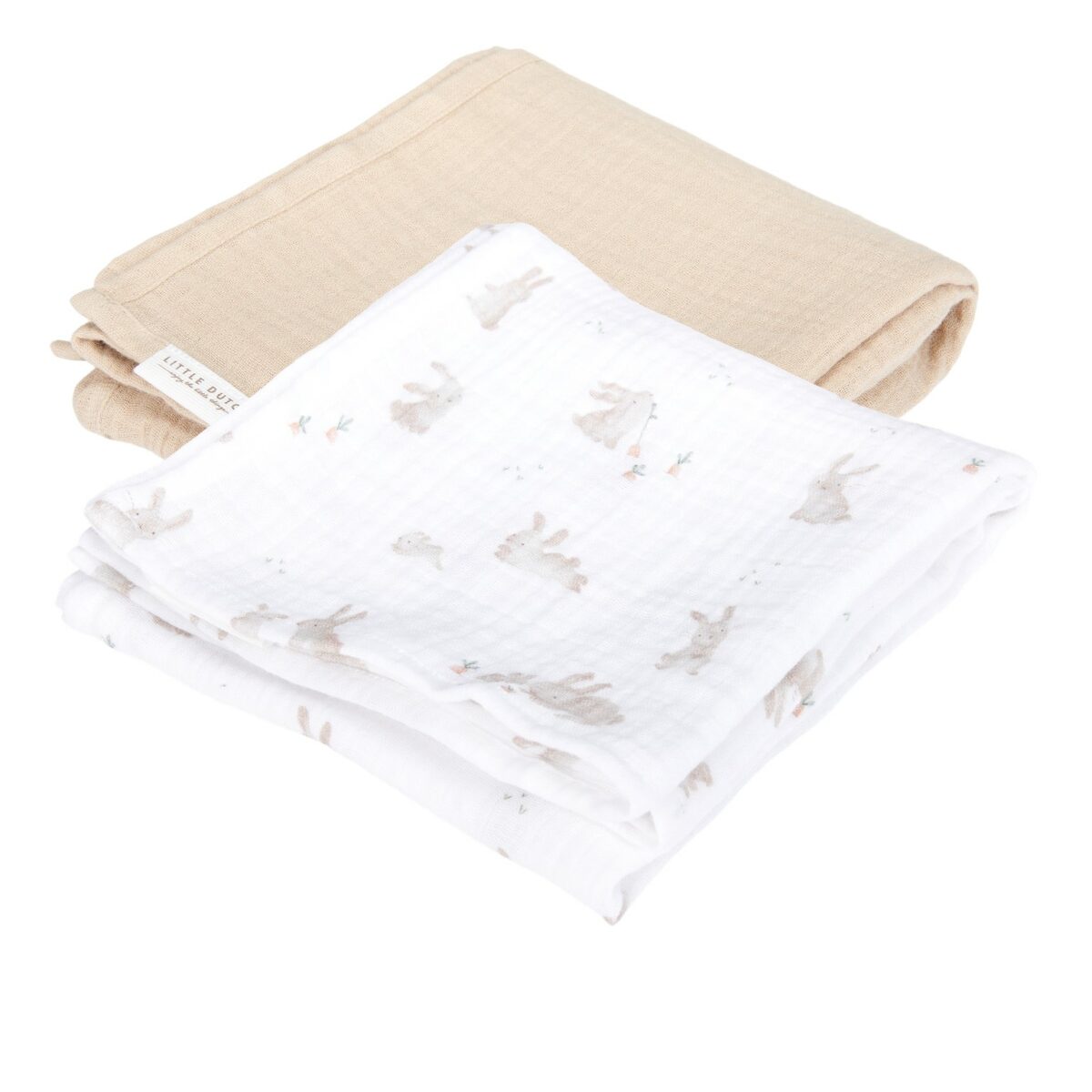 Little Dutch Komplet 2 muslin pelene Baby Bunny/Beige