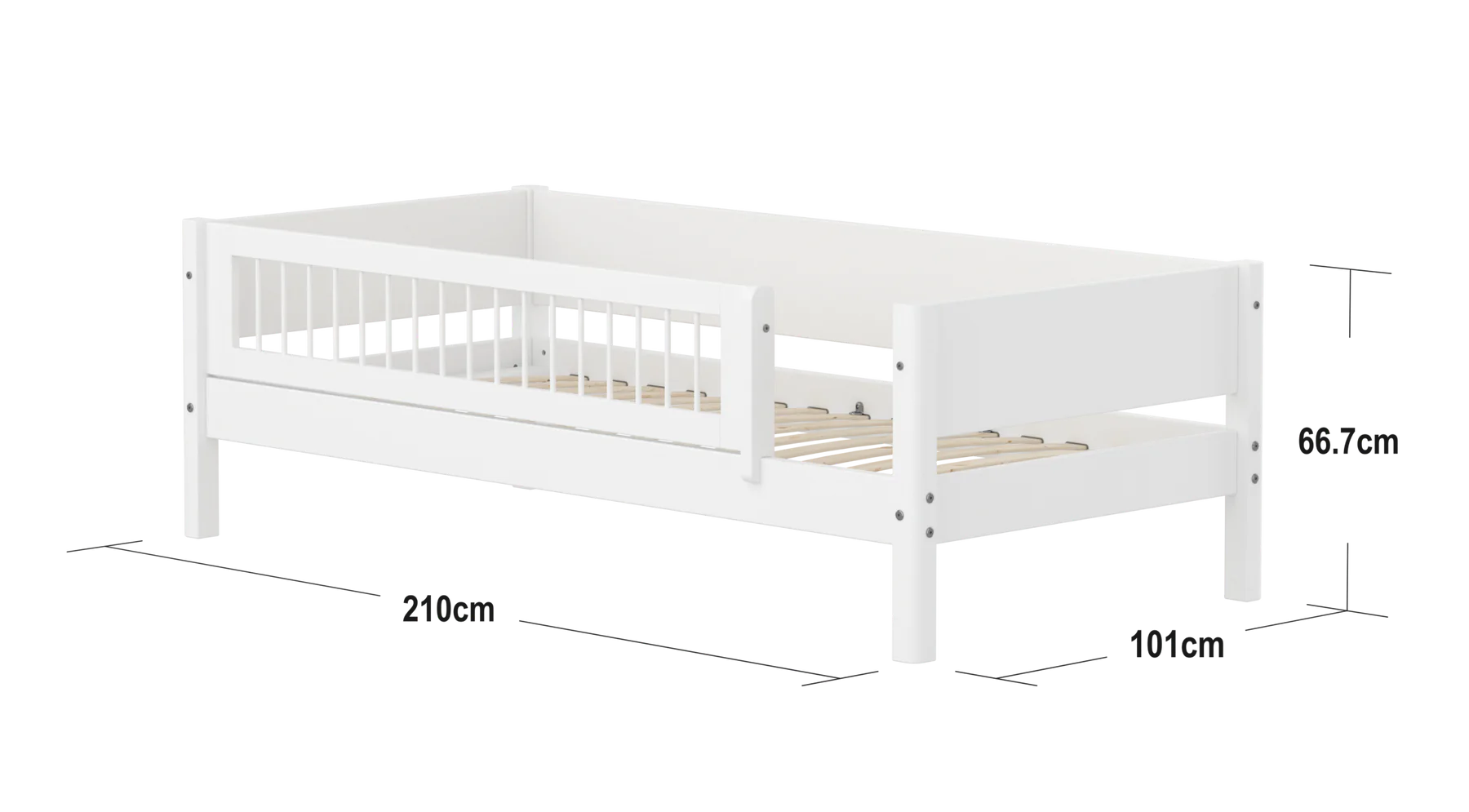 FLEXA WHITE daybed s ogradicom