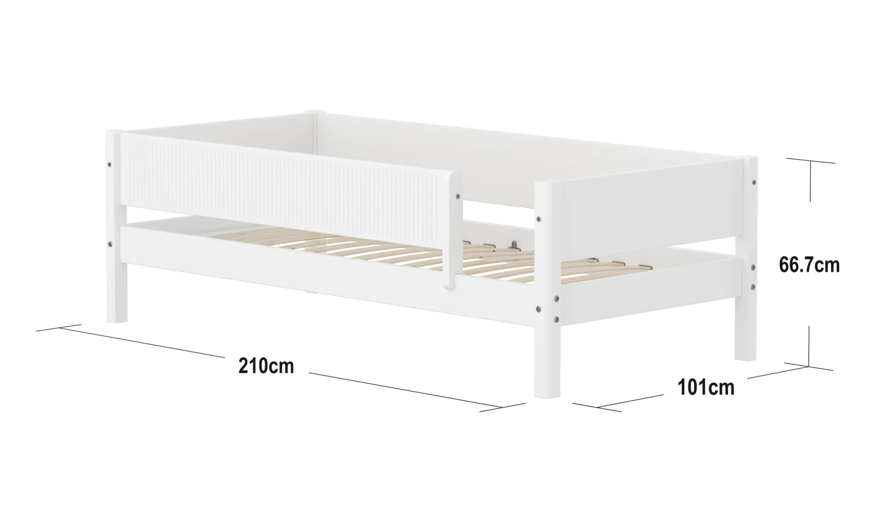 FLEXA WHITE daybed s ogradicom