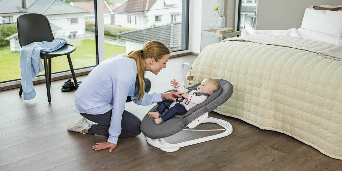 Stokke Steps Bouncer White/Herringbone Grey